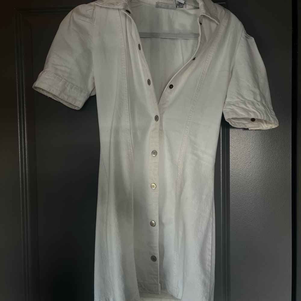 White Button-Up Dress